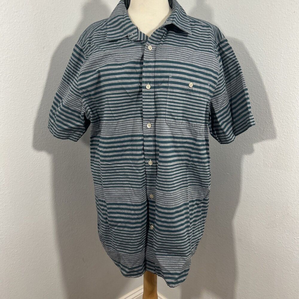 The North Face Shirt Mens Large Stripe Short Sleeve Button Up